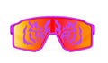 "MACHO MAN" Bayou Bengal Tiger Eye Sunglasses — Purple Shield Lens