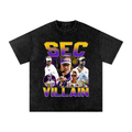 SEC Villain Vintage Graphic Tee | Oversized Purple & Gold Streetwear