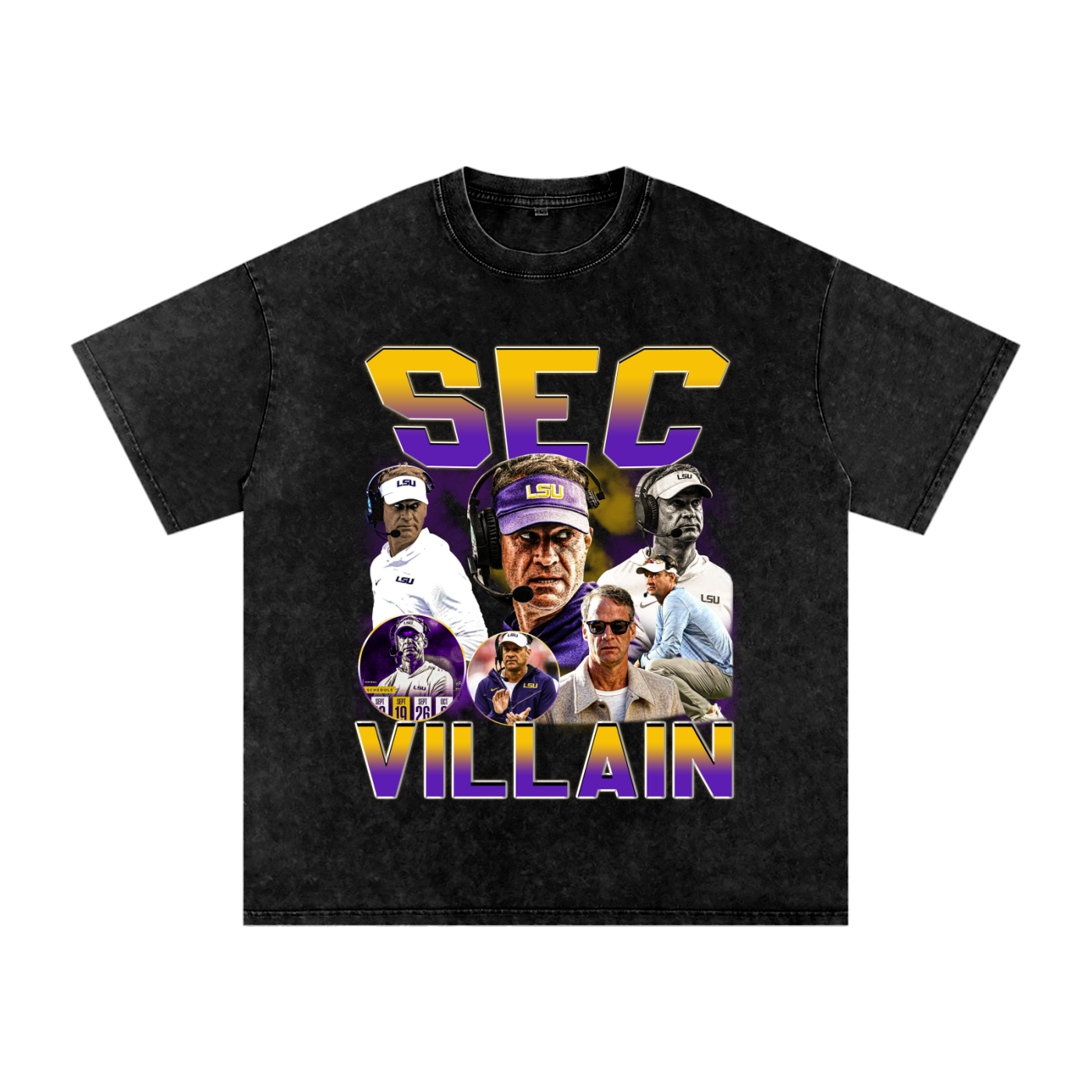 SEC Villain Vintage Graphic Tee | Oversized Purple & Gold Streetwear