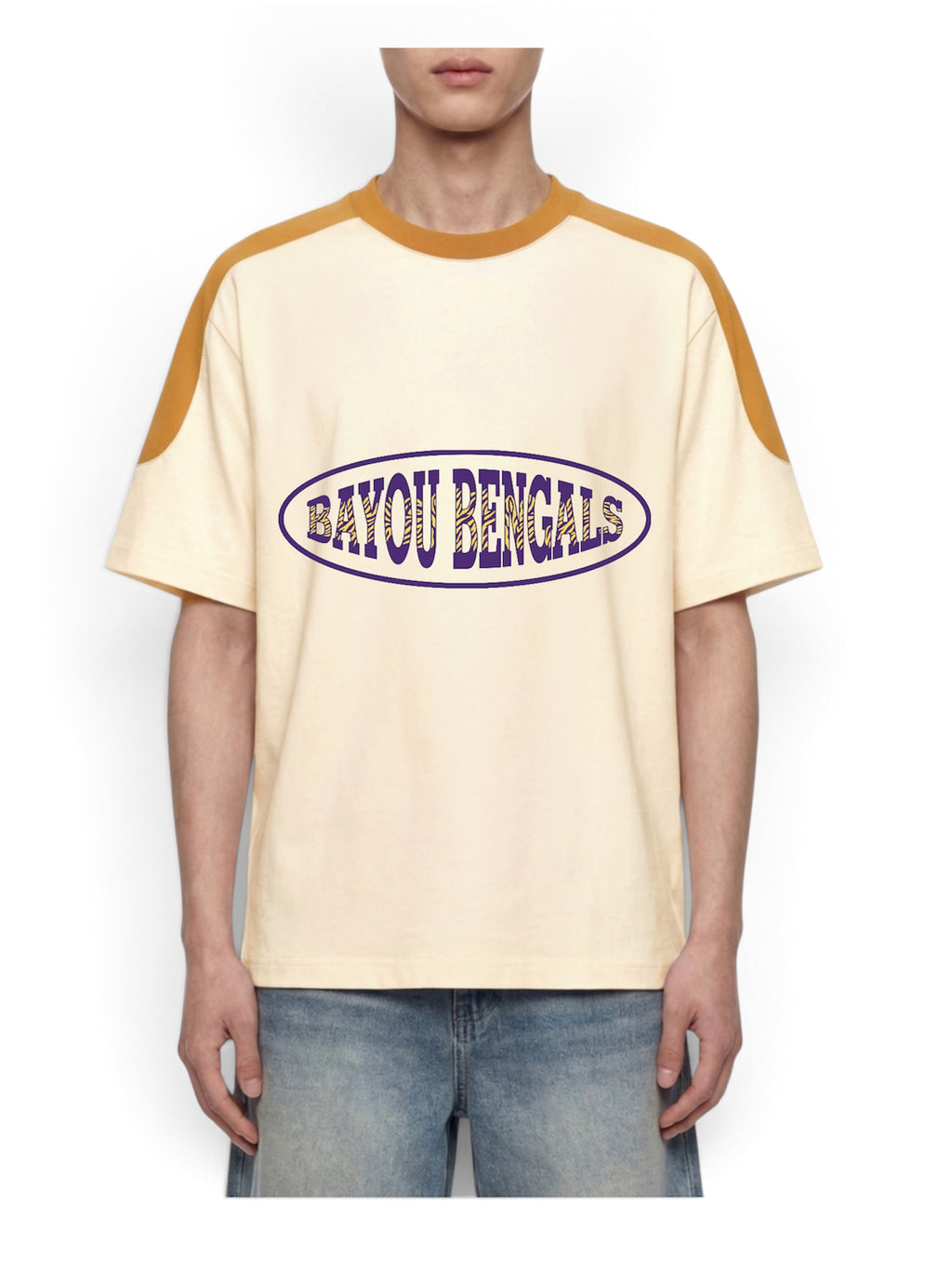 Bayou Bengal Unisex Color Block Oversized T-Shirt