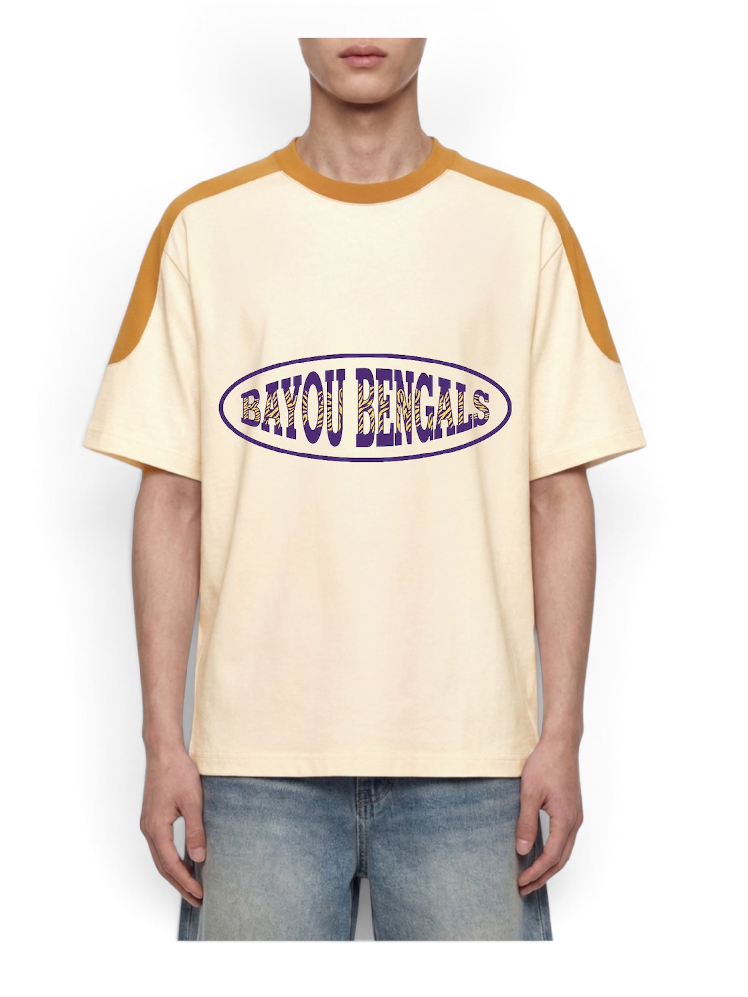 Bayou Bengal Unisex Color Block Oversized T-Shirt